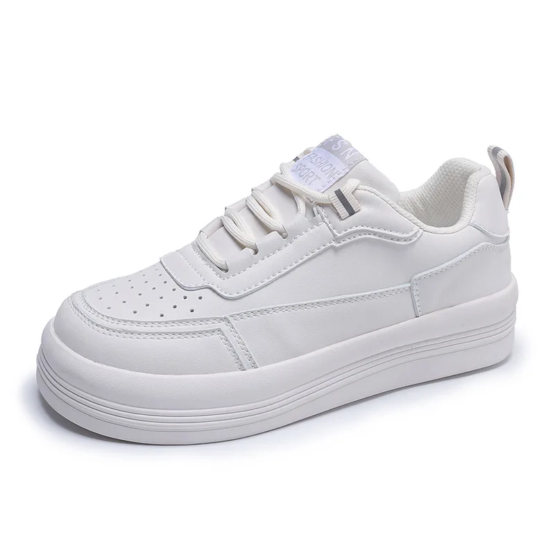 

Small White Shoes Round Toe 2021 Fashion Women's Casual Female Sneakers Flats Clogs Platform Modis Summer New Dress Creepers PU