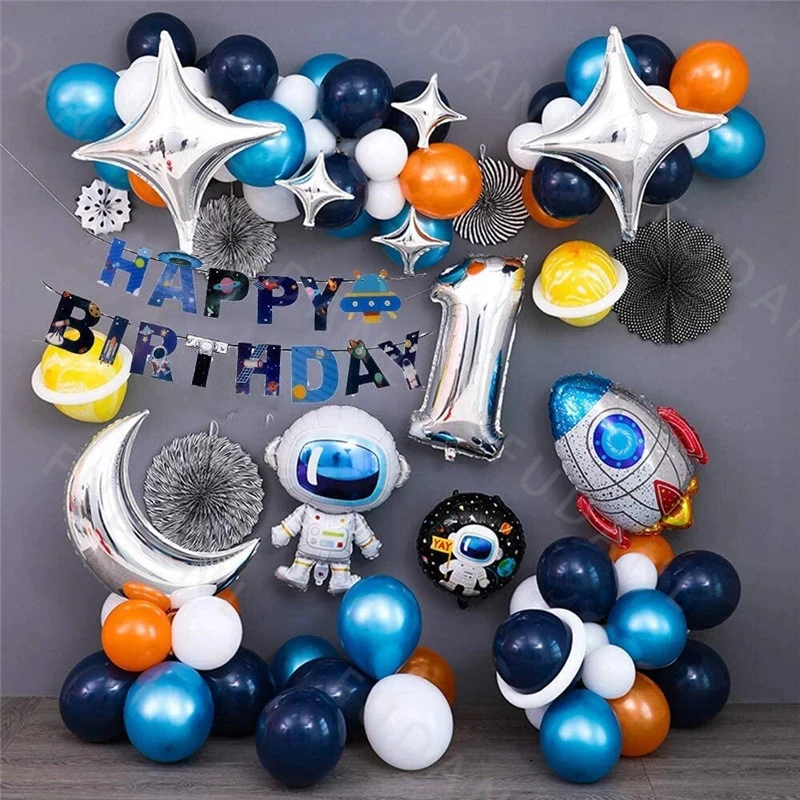 

Outer Space Balloon Garland Kit 85Pcs Universe Space Planets Party UFO Rocket Astronaut Balloons Kids Birthday Party Decorations