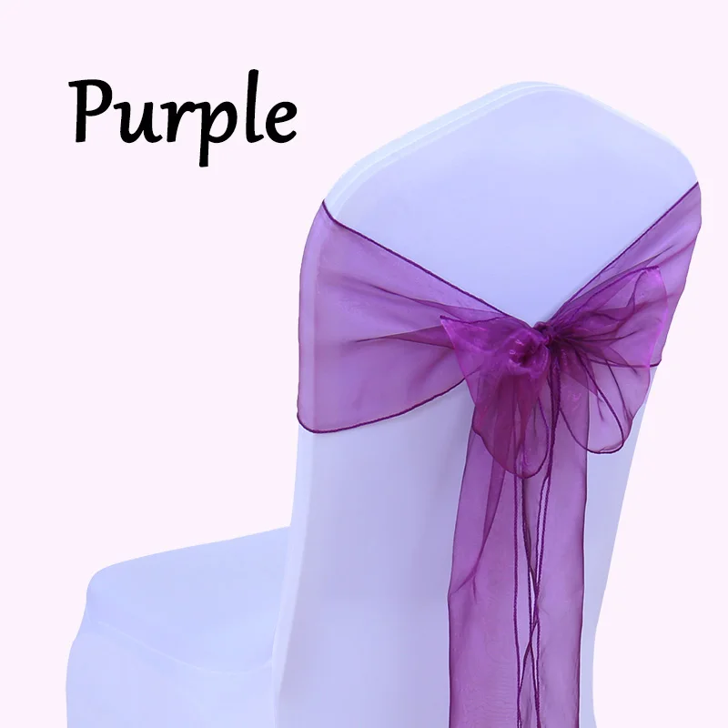 Бесплатная доставка 10 шт. прозрачный стул из органзы с бантом 7x108 дюймов поясом