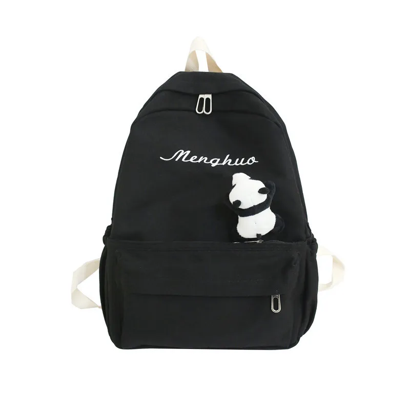 

2020 High Quality Canvas Women Backpack Female Cute Decor Solid Schoolbag For Teenage Girls Travel Backpacks Book Bag Mochilas