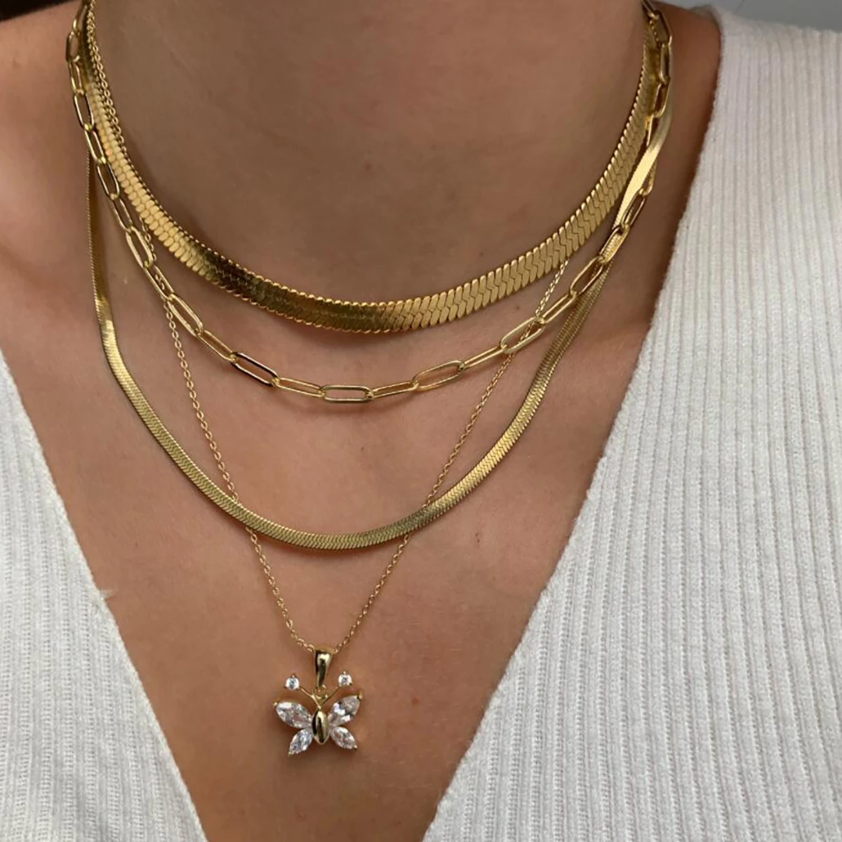 AENSOA панк очаровательные женские зимние сапоги лезвие Змея цепи ожерелье