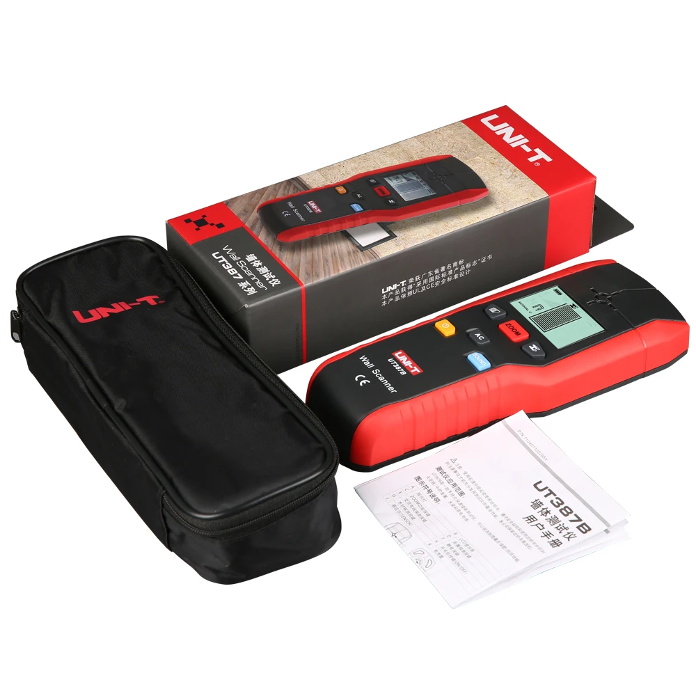 

UNI-T UT387B Metal Detector AC Wood Finder Cable Line Depth Tracker Underground Floor Wall Scanner LCD HD Display Buzzer