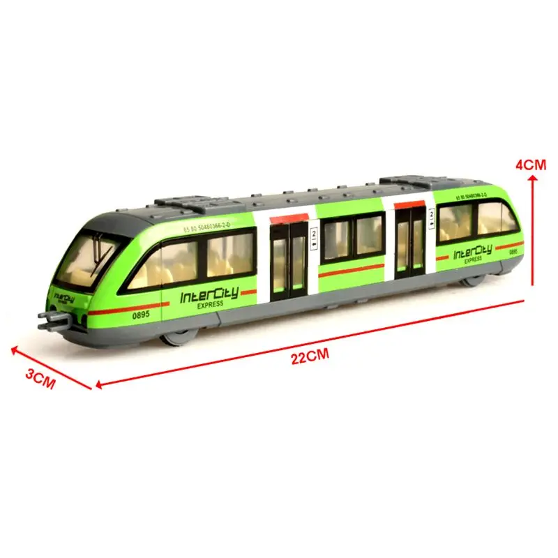 

1:64 Magnetic Pull Back Alloy Connected Subway Metro Track Train Alloy Model Toys Sound & Light Car Collection