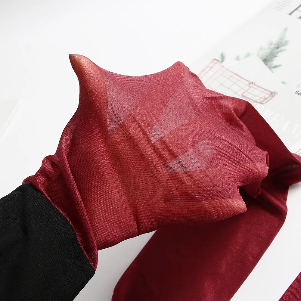 

Women's Oil Shine Thigh High Stockings Sexy Glitter Contrast Color Over the Knee Stockings Ladies Vintage Stocking