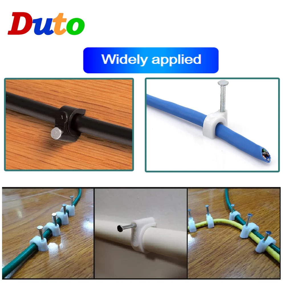 50 шт. круглые Кабельные Зажимы 7 мм из полиэтилена с образными гвоздями