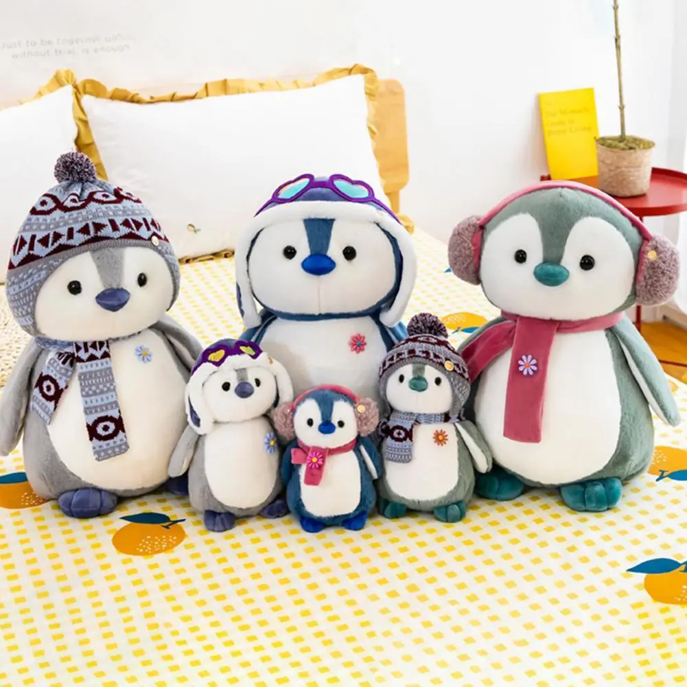 

Cute Penguin Doll Plush Toy Skin-friendly Finely Stitched PP Cotton Plush Simulation Penguin for Children Xmas Gift