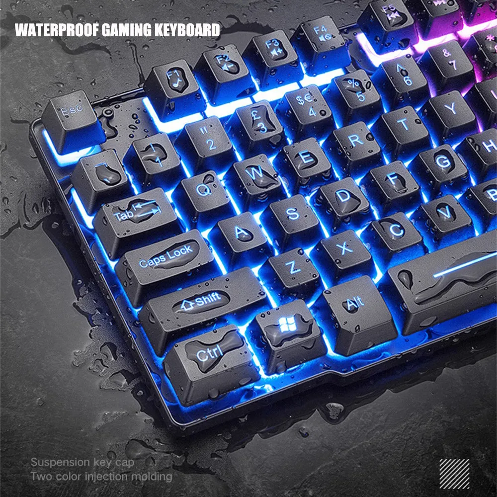 Механическая клавиатура 104 клавиши игровая RGB Радуга Подсветка USB эргономичная