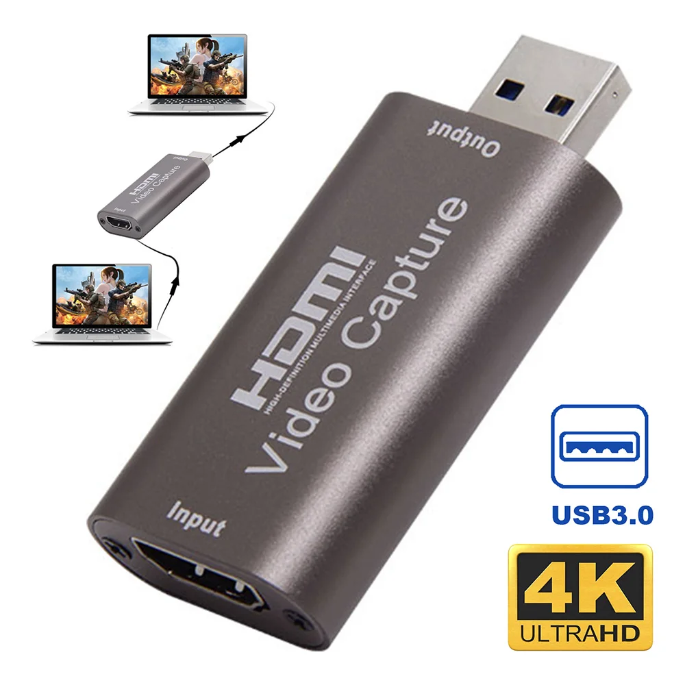 Карта видеозахвата 1080P 4K USB 3 0 2 HDMI записывающая коробка для PS4 игр DVD видеокамер