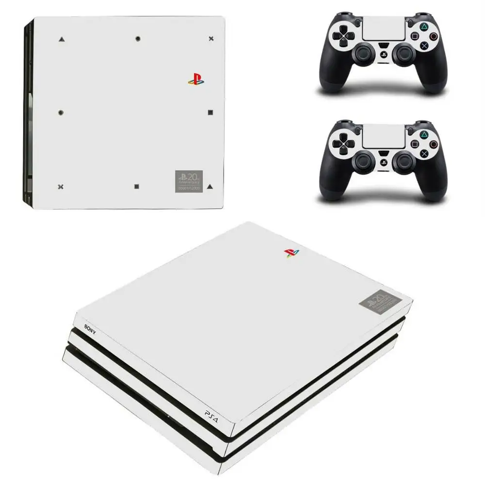 Виниловая наклейка на кожу для консоли Sony Playstation 4 и контроллеров PS4 Pro 20 лет чистый