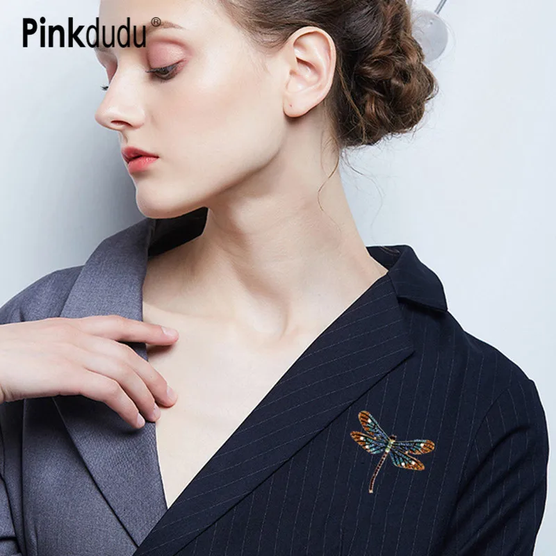 Модные Винтажные Броши Pinkdudu с разноцветными кристаллами в виде животных