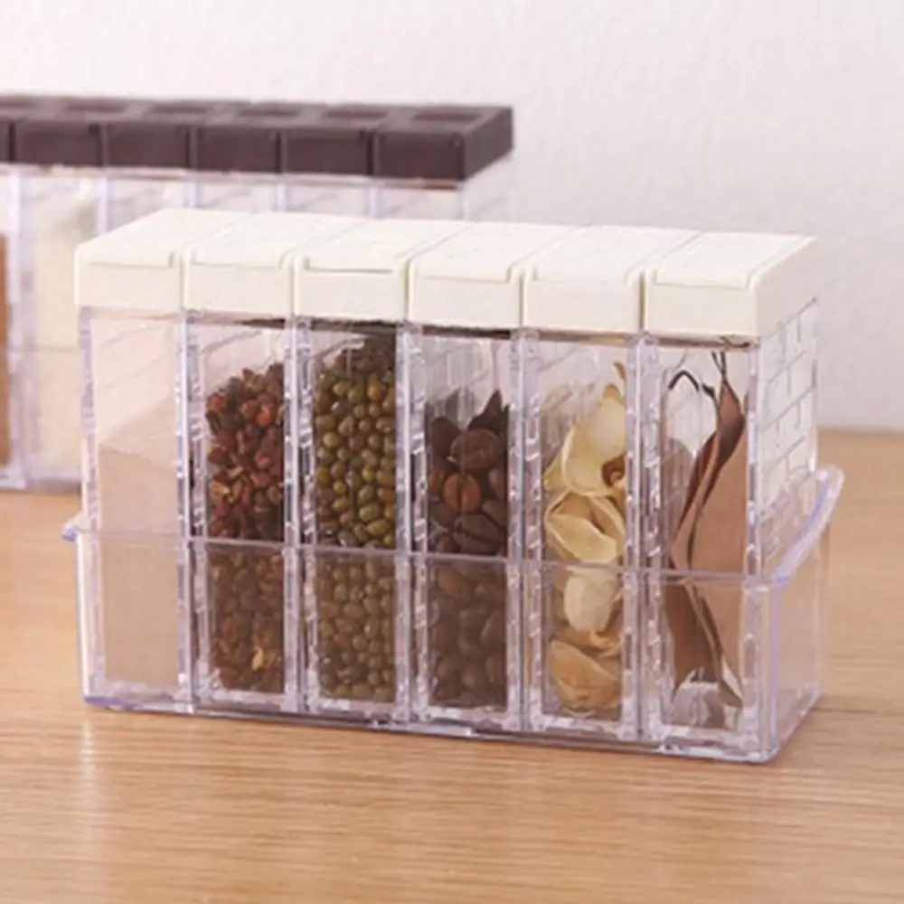 6 шт прозрачный набор для приправ соль и перец приправы бутылки цветная крышка