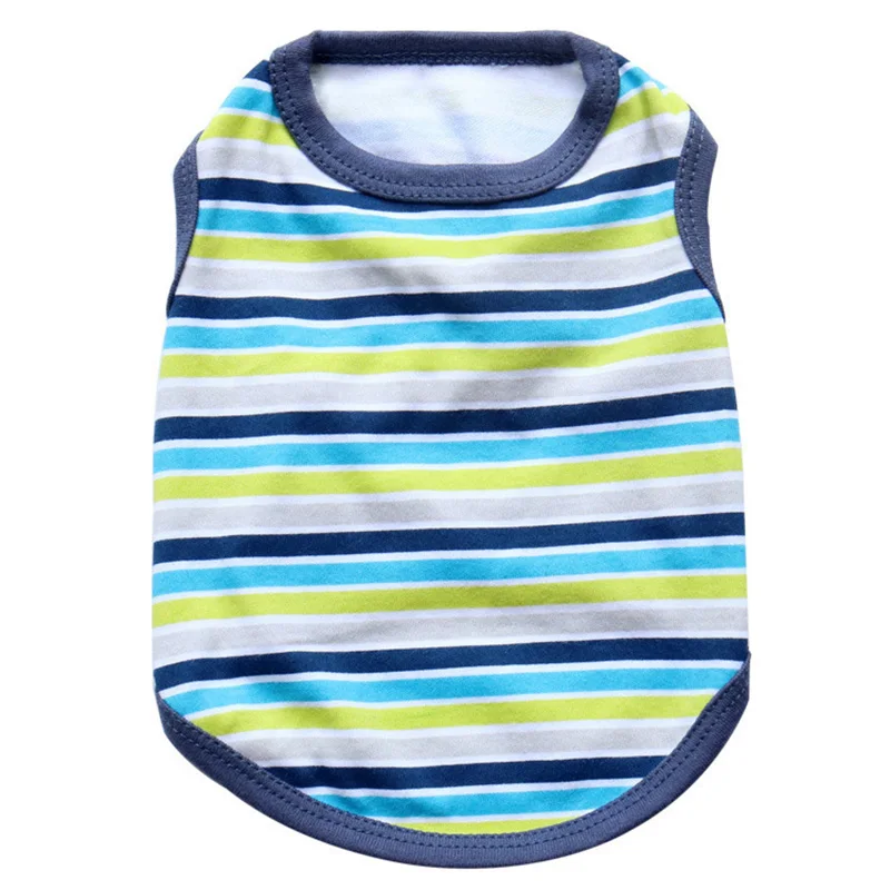 Летняя полосатая рубашка для собак хлопковая Повседневная жилетка домашних