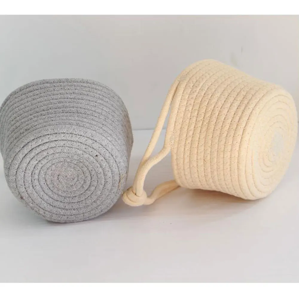 

Small Storage Basket Organizer Cotton Rope Basket Closet Wall Hanging Basket For Baby Nursery And Home Decor 5 Colors White Bule