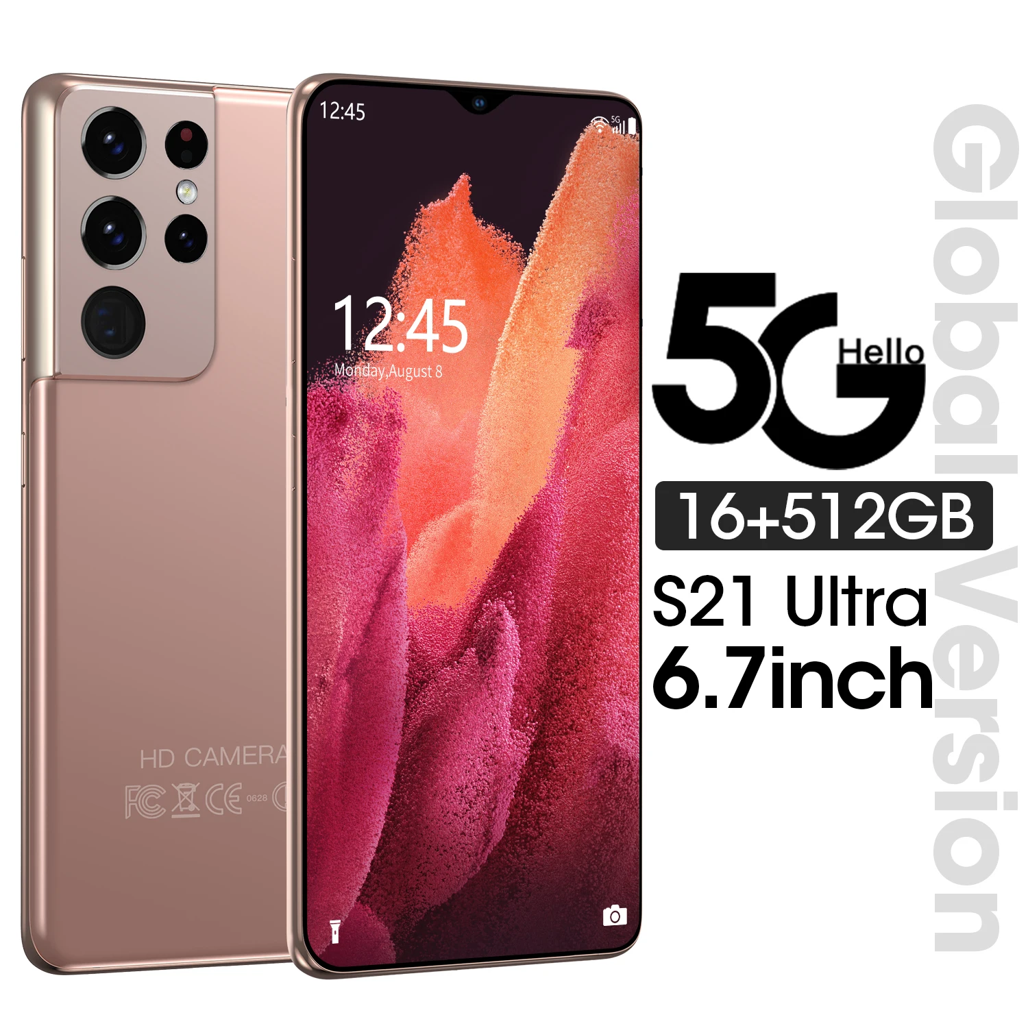 

6.7Inch S21Ultra Global Smartphone Really 16GB+512GB Android 10 Core 5G 6000mah 24MP+48MP Unlocked Cheap Telephone Celulares