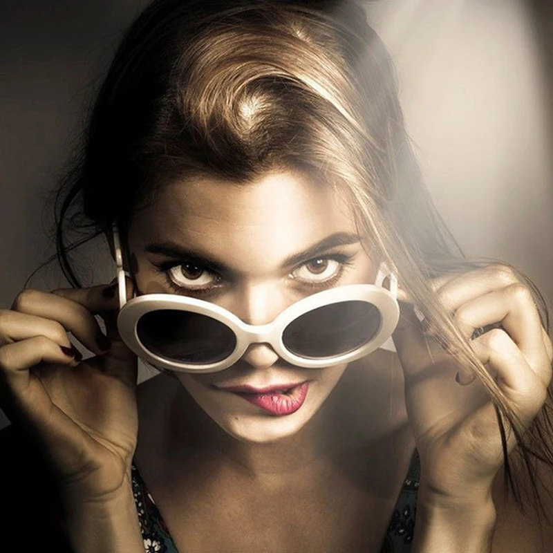 

Hot Sale Clout Goggles Oval Sunglasses Women Men nirvana kurt Ccobain Mirror Sun Glasses Retro Female Male Eyewear UV400 9 Color