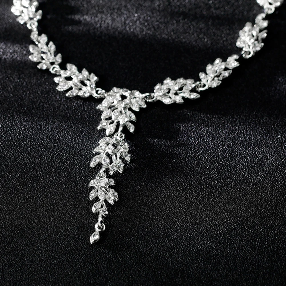 Модное рождественское ожерелье со стразами в виде листьев Sieraden, серьги для женщин, свадебные наборы украшений Joyas, подарки на год, шик