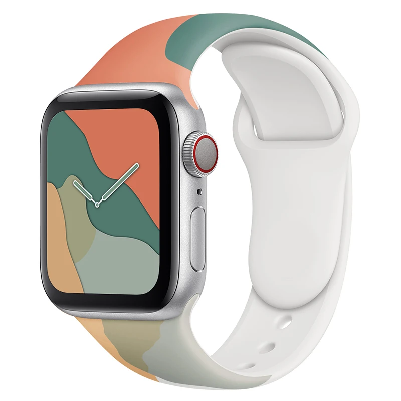 

Ремешок силиконовый для Apple Watch series 7 band 45 мм 41 мм iwatch 6 38 мм 42 мм 44 мм 41 мм