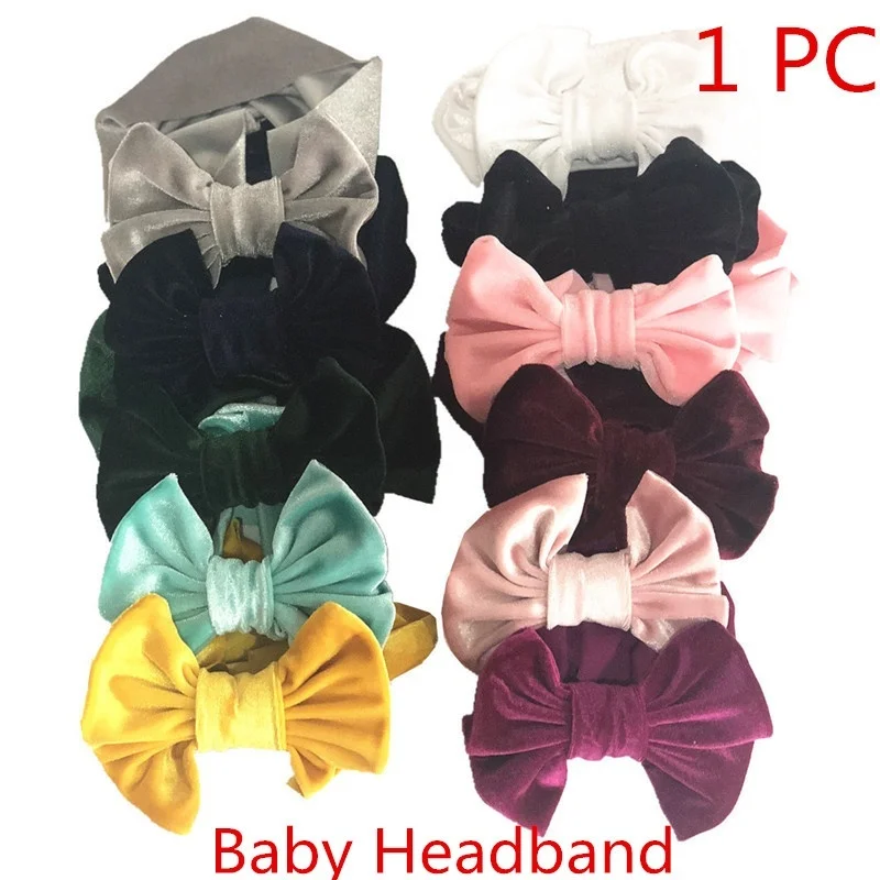 1 шт. повязка для волос малышей большая эластичная на головку с бантом хиджаб