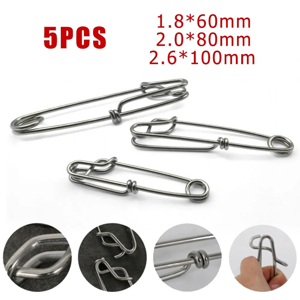 

5* Long Line Clips Stainless Steel Snap Swivel Longline Branch Hanger Tuna Fishing Tackle Accessories Tools