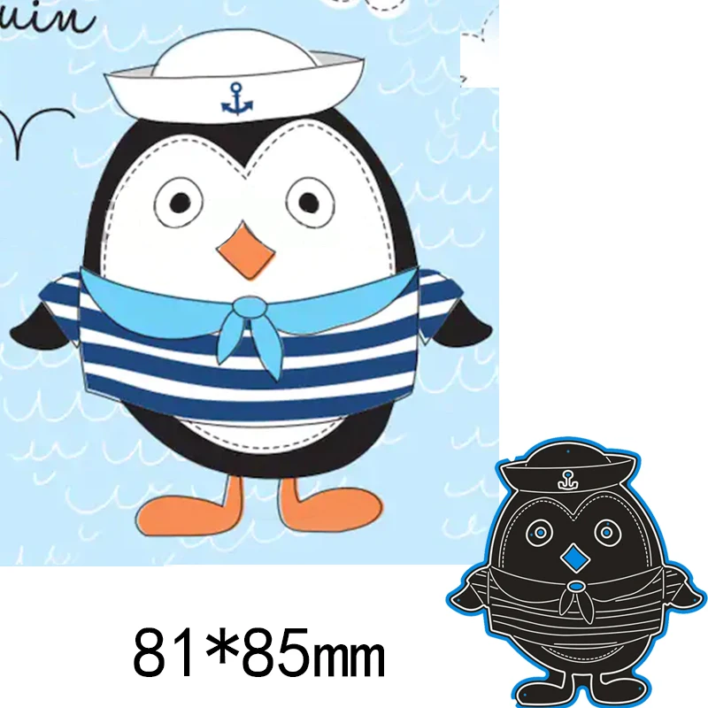 Sailor penguin рамка для резки металла трафареты DIY скрапбукинга фотоальбома бумажная
