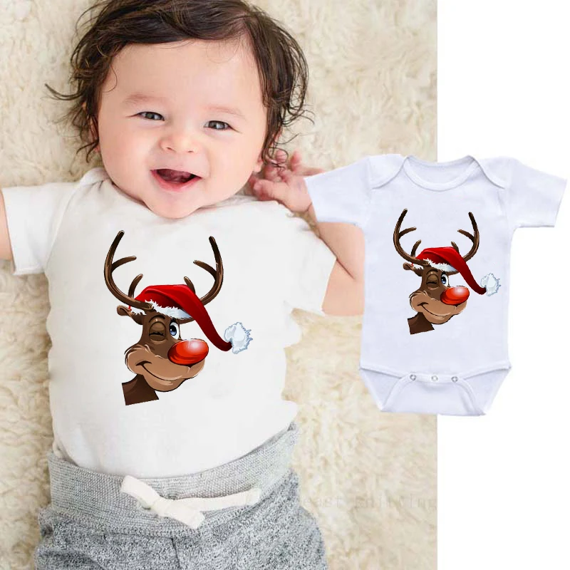 

DERMSPE New Fashion Cute Santa Gift Box Baby Boys Girls Hipster Playsuit Bodysuits Newborn Short Sleeve Rompers Jumpsuit