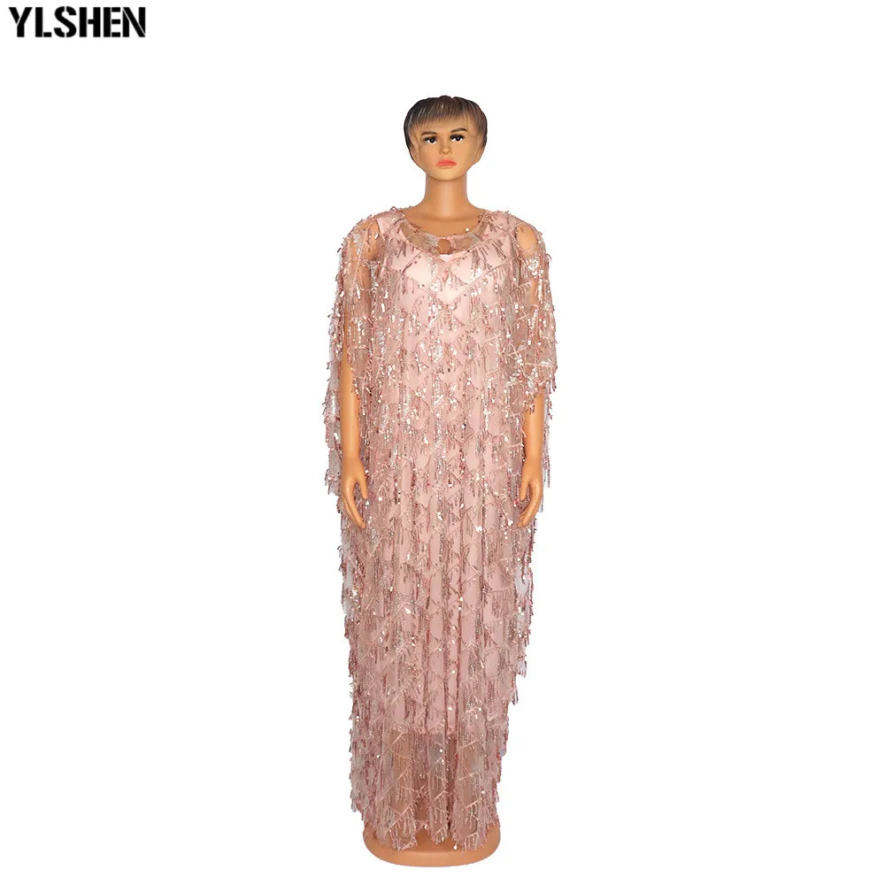 Длинное Африканское платье для женщин одежда больших размеров Дашики кисточки