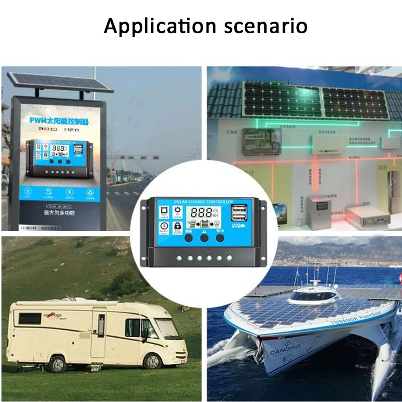 US Fast Shipping 10/30/20A Solar Charge Controller 12V/24V Panel Battery Regulator With Dual USB LCD Display | Дом и сад