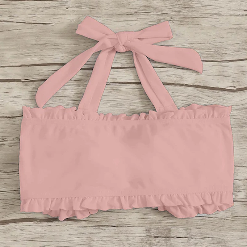 Женское бикини с узлом однотонный бандо одежда для плавания сексуальная без