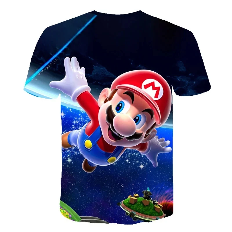 

Summer 3D casual top 4t-14t youth fashion printing cartoon image T-shirt Super Mario cartoon short sleeve men's summer new