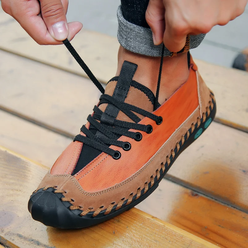 

Men Casual Shoes Spring Autumn Men's Loafers Design Handmade Man Shoes Leather Genuine Boat Mens Sneakers Mocassin Homme
