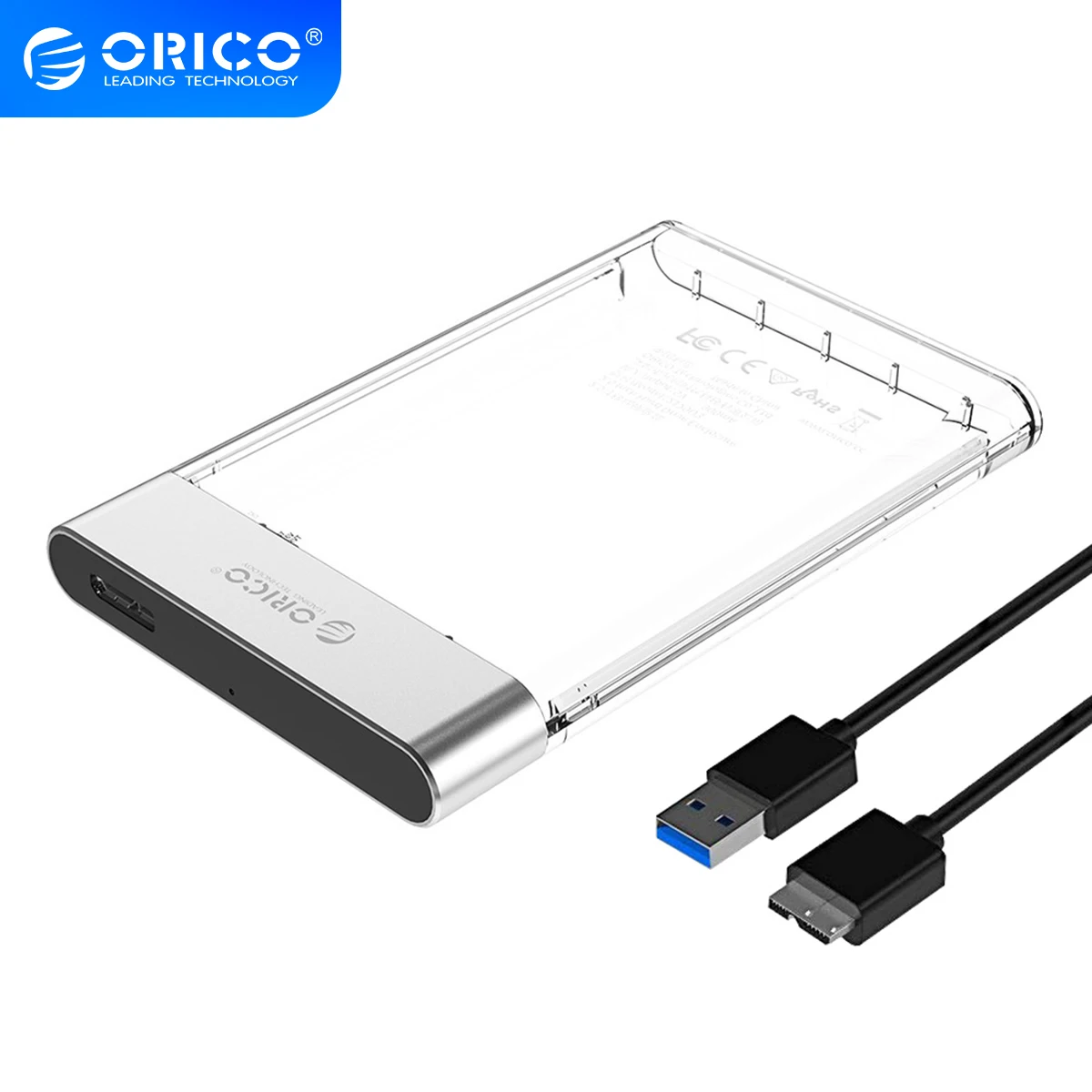 ORICO 2 5 &quotHDD чехол SATA к USB 3 0 6 Гбит/с 4 ТБ жесткий диск добавить металлический корпус HDD прозрачный Поддержка