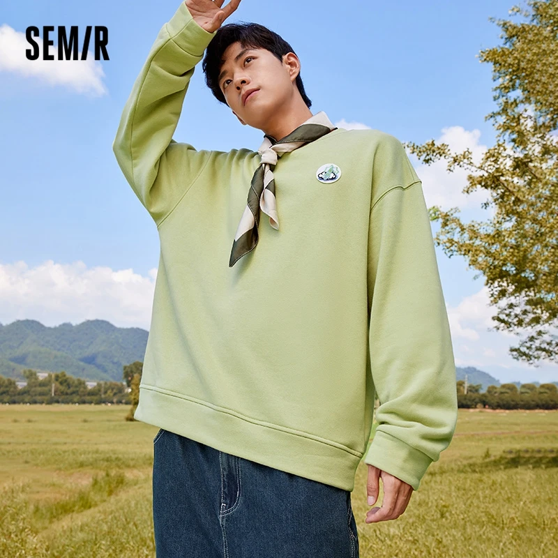 

SEMIR Men Sweatshirt Personalized Patterns Embroidered Loose Comfortable And Warm Men'S Trendy 2021 New Youth Hoodies