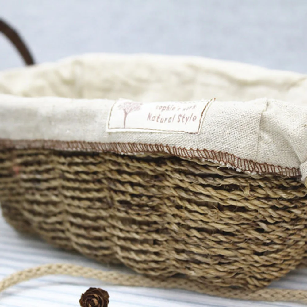 Плетеная корзина для цветов с двумя боковыми ручкой и Премиум Ткань из льна