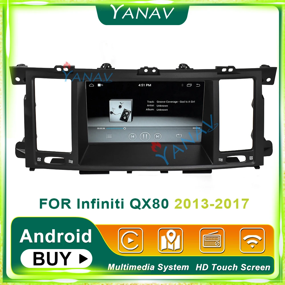 

Android car video touch screen player for-Infiniti QX80 2013-2017 Tesla Style car stereo multimedia GPS navigation radio player