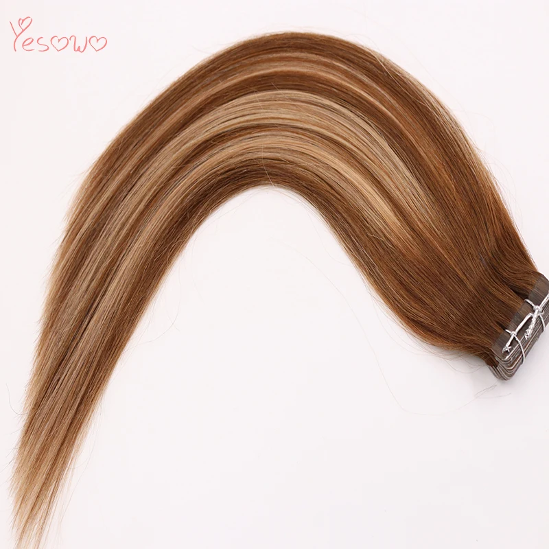 Yesowo на Клейкой Ленте имитирующей кожу бразильский Реми человеческие волосы
