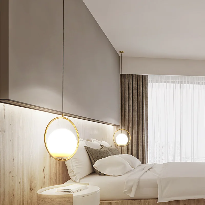 Современные светодиодные подвесные светильники стеклянный абажур