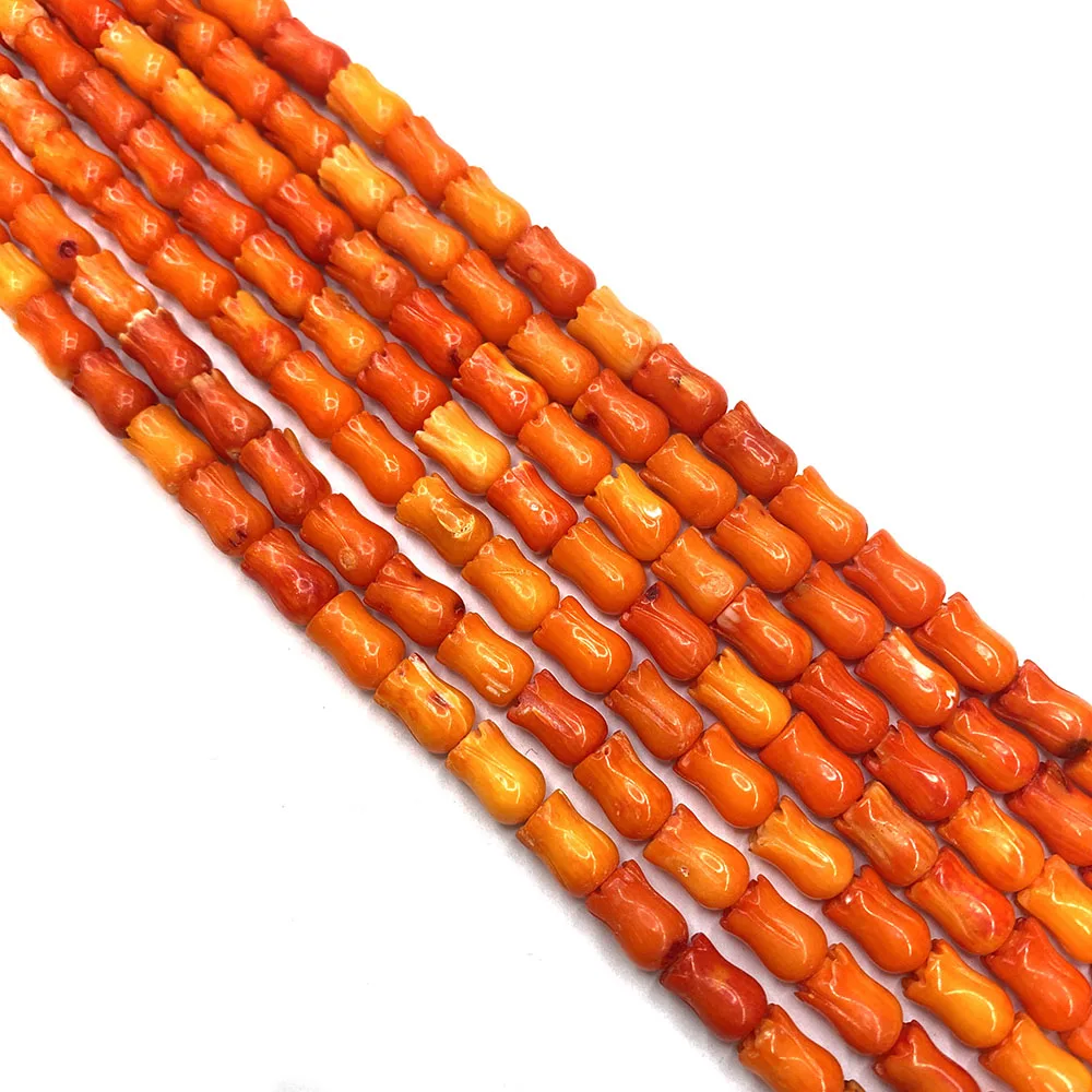 

Orange Synthetic Coral Beads Carved Tulip Loose Beads Exquisite Gift Necklace Bracelet Jewelry Handmade Accessories Wholesale