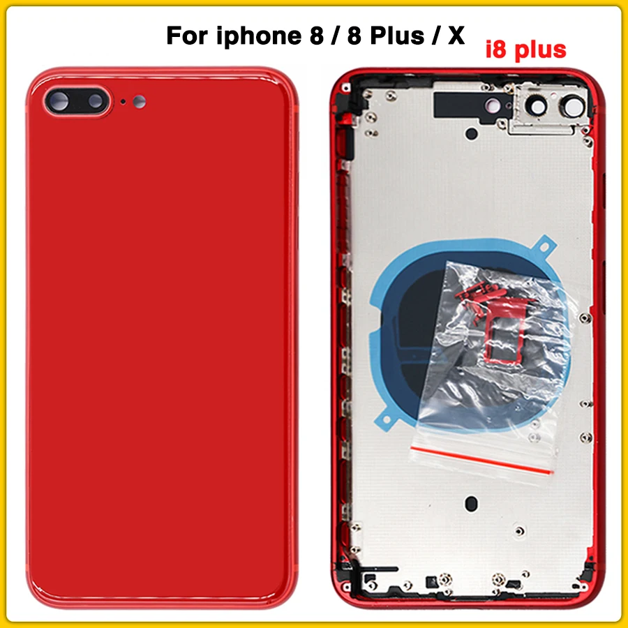 Задняя крышка батарейного отсека для iphone 8 8G Plus P задняя + средняя рамка лоток sim