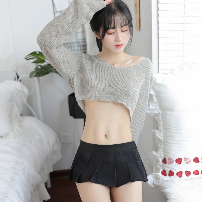 

Nightclub Erotic Party Allure Porno Girl Skirt Women Mini Kawaii Cute Skirt Low Rise Ruffled Mini Skirt Micro Sexy Pleated Skirt