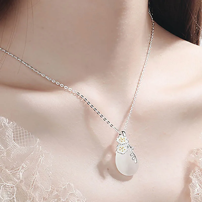 Женское ожерелье из серебра короткая цепочка на ключицы пробы в форме капли воды