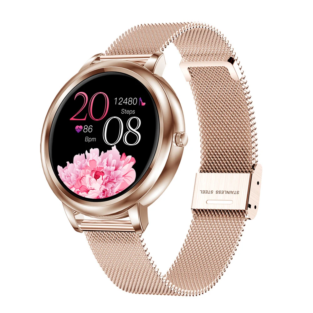 

Uhr Full Touch Bildschirm 39mm durchmesser Frauen Smartwatch fr Frauen Und Mdchen Kompatibel Mit Android und IOS