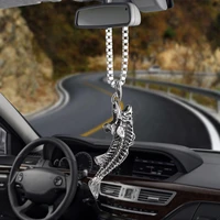 car rearview mirror decoration trailer decoration jewelry gift car pendant to fishing jewelry catch fish skeleton