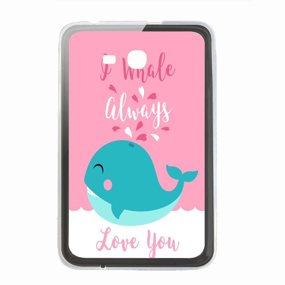 Мягкий с рисунком из ТПУ чехол для samsung Galaxy Tab 3 lite 7,0 tab 3 V VE SM-T110 T111 T113 SM-T116NU прозрачная на планшет задняя крышка