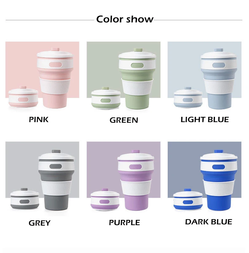 Складная портативная силиконовая телескопическая Питьевая кофейная чашка