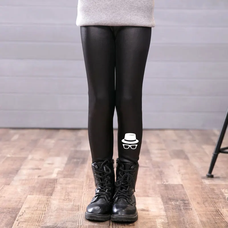 L Girl Leggings Искусственная Кожа Детская теплая Зимние леггинсы для девочек плотные штаны для детей ясельного возраста штаны Рождество Детские плотные леггинсы для девочек для маленьких девочек одежда для детей - Цвет: L Girl Leggings