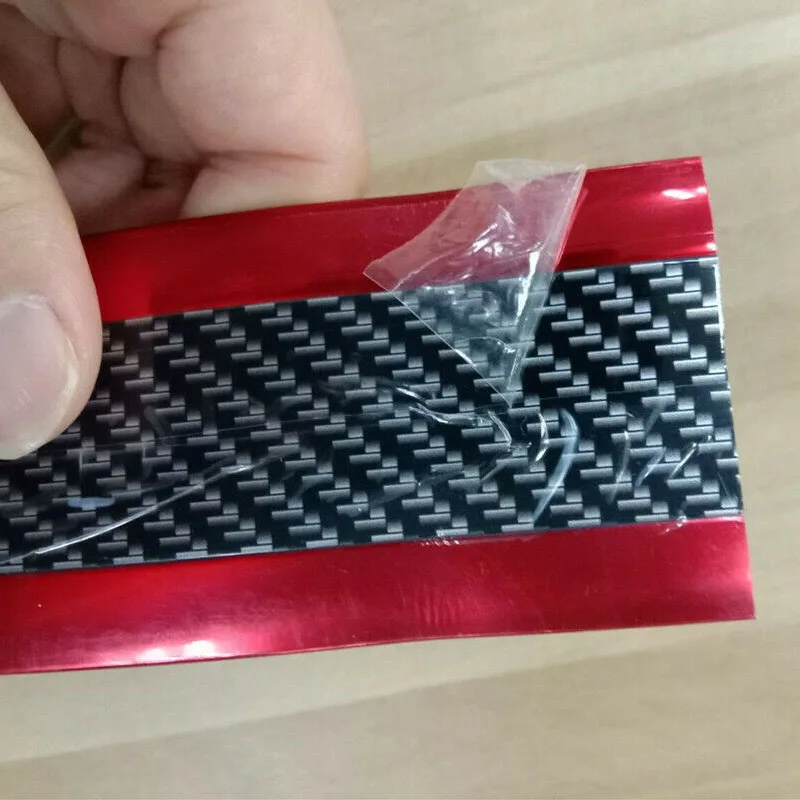 

1 Roll Of Anti-collision Strip 2.5M*3cm Car Door Sill Scuff Plate Guard Pedal Protector Strips Carbon Fiber Red Universal