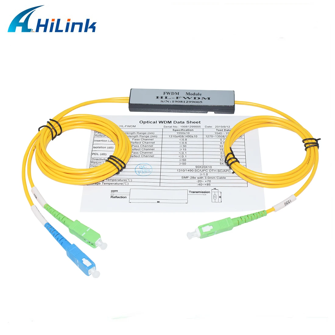 (1 шт. для тестирования) фильтр Hilinktech FWDM ABS BOX TX1550 RX 1310/1490nm 1550 + COM SC/APC 1490/1310