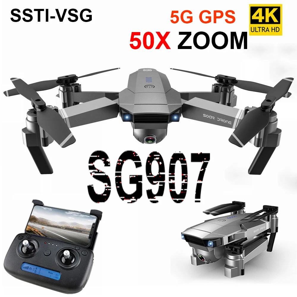 SSTI VSG SG907 Pro GPS Дрон Квадрокоптер с HD двойной камерой 4K/1080P 5G Wi Fi FPV следуя за мной