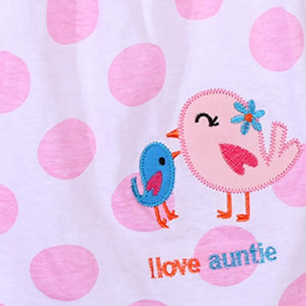 

2021 New Summer Girl Baby Infant Cartoon Flower Children Dot Floral Tees Dress T-Shirt Vest kids dresses for girls girl dress#Y