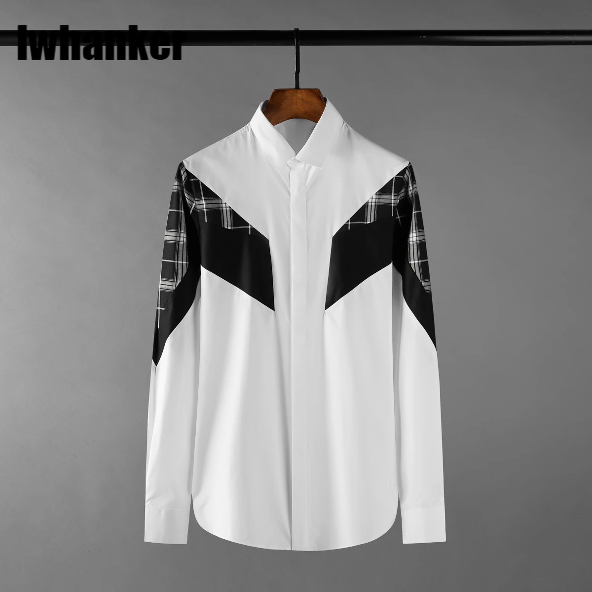 

Новинка, мужские рубашки в клетку, роскошные повседневные мужские классические рубашки с длинным рукавом, Модные приталенные повседневные ...